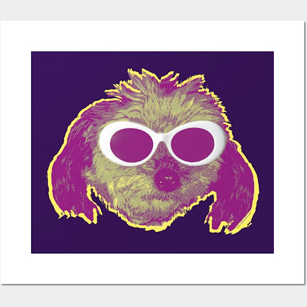 Grunge Poodle Purple Wall Art by chilangopride